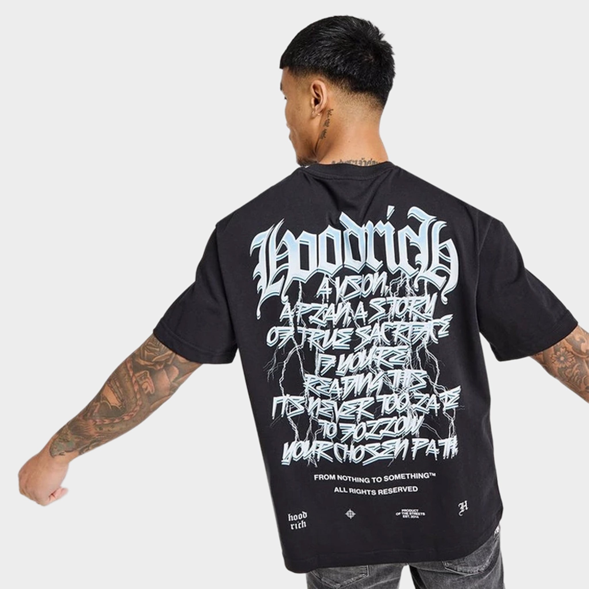 cfeです Hoodrich Tornado Oversized Graphic T-Shirt Black / White
