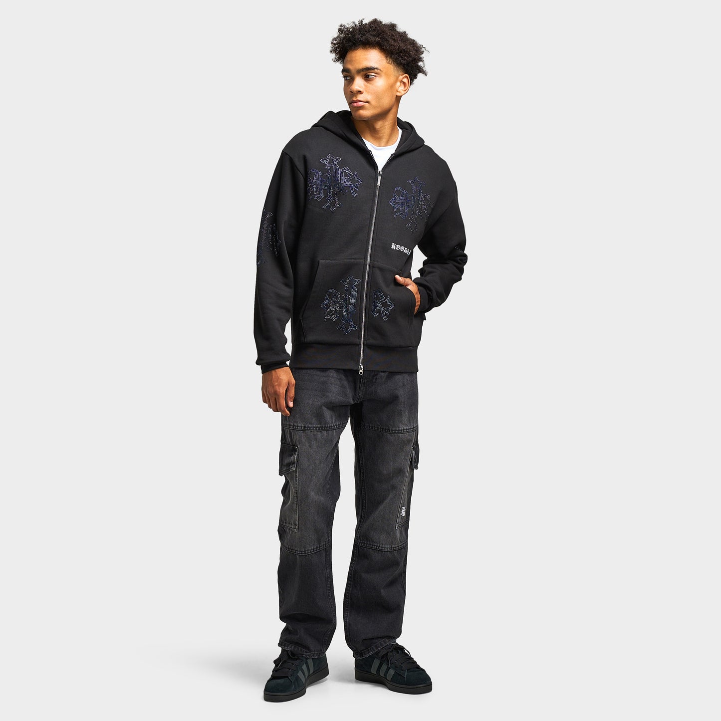 Hoodrich Virtux Oversized Full-Zip Hoodie / Black