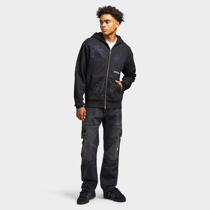 Hoodrich Virtux Oversized Full-Zip Hoodie / Black