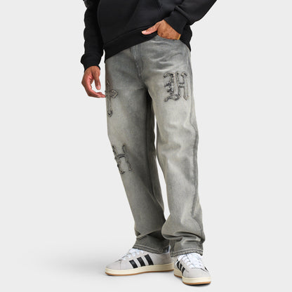Hoodrich Dominion H Applique Jean en Denim / Gris Délavé