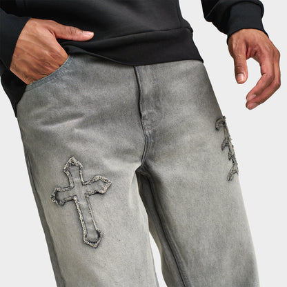 Hoodrich Dominion H Applique Jean en Denim / Gris Délavé