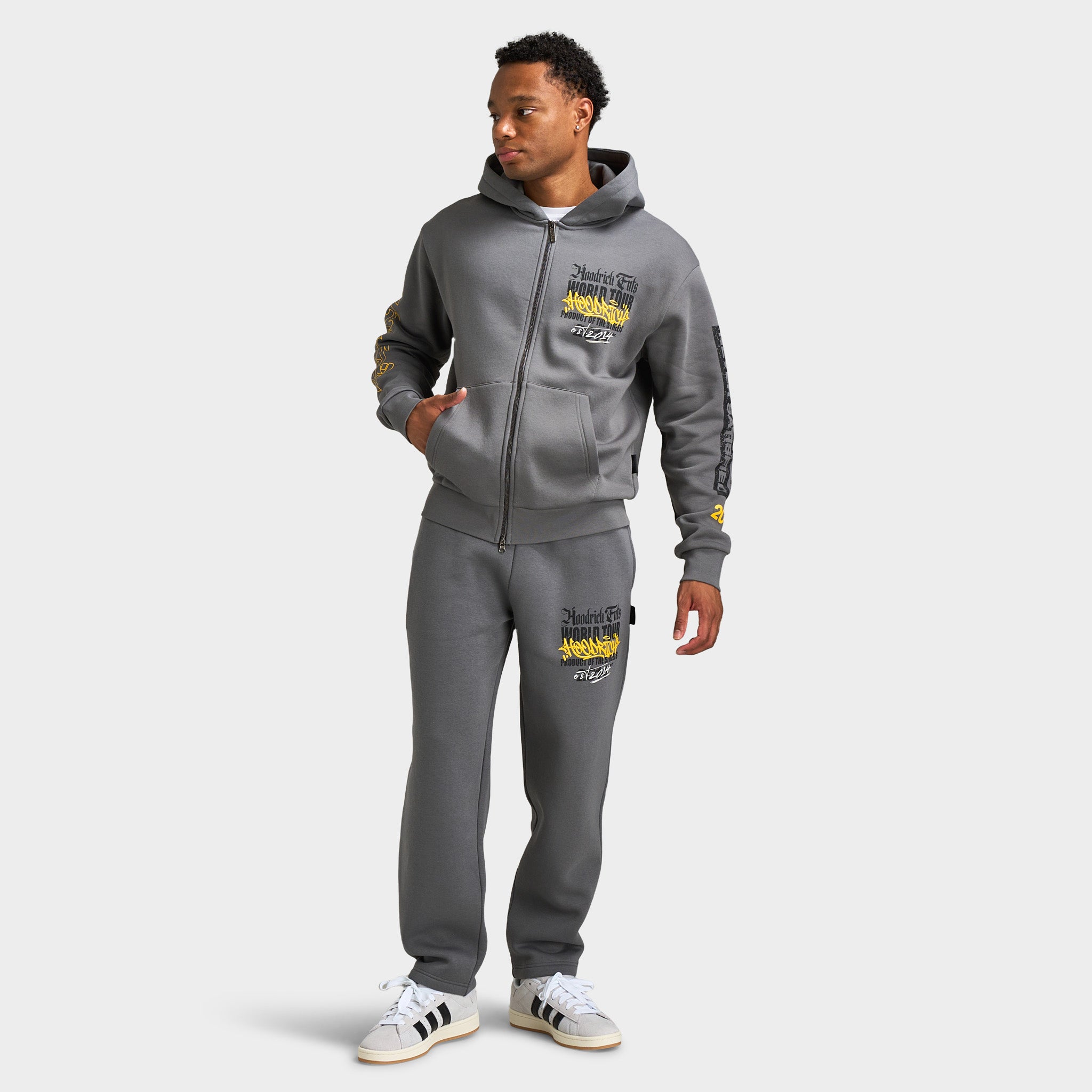 Hoodrich Stamp Tour V2 - Oversized Zip Through Hoodie / Grey – JD