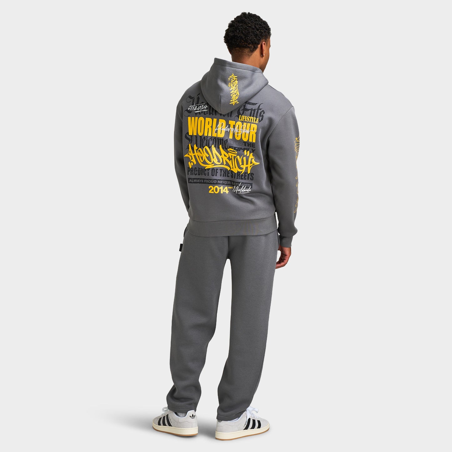 Hoodrich Stamp Tour V2 - Chandail à Capuchon Surdimensionné Zippé / Gris