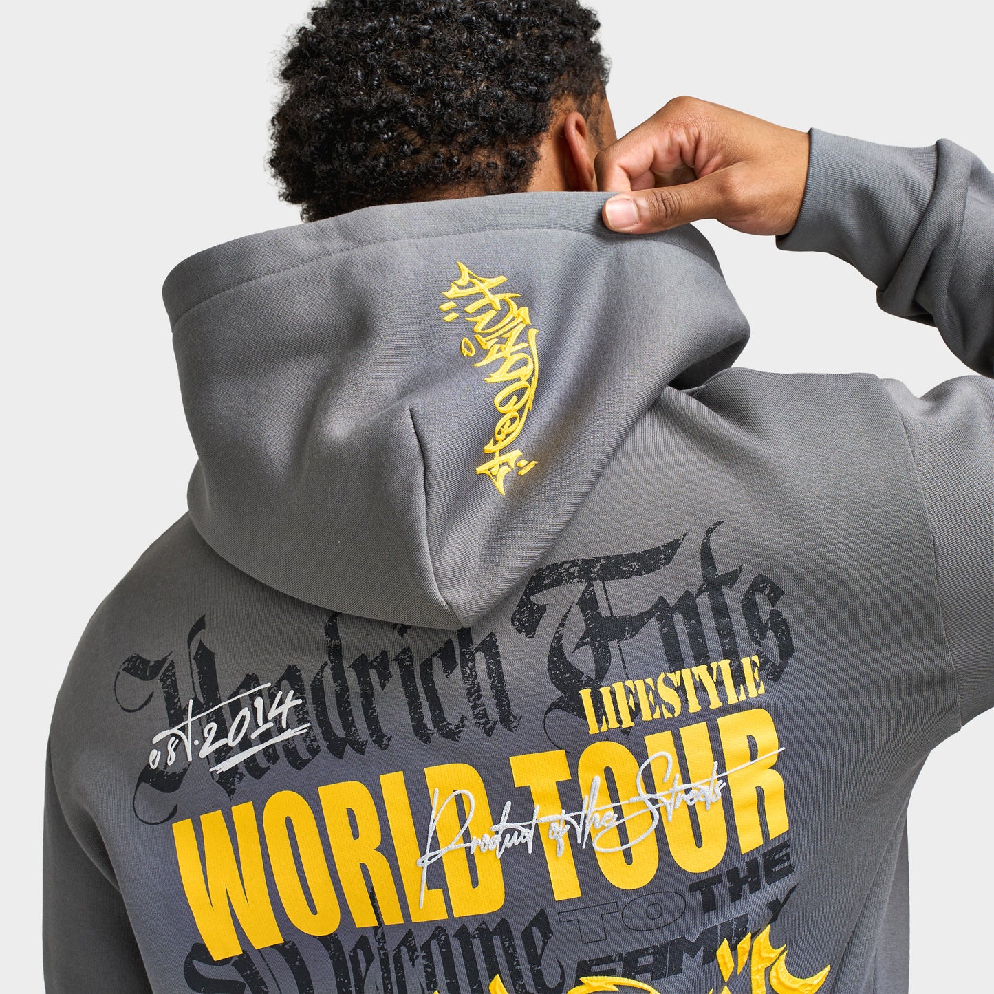 Hoodrich Stamp Tour V2 - Chandail à Capuchon Surdimensionné Zippé / Gris