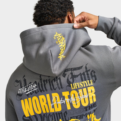 Hoodrich Stamp Tour V2 - Chandail à Capuchon Surdimensionné Zippé / Gris