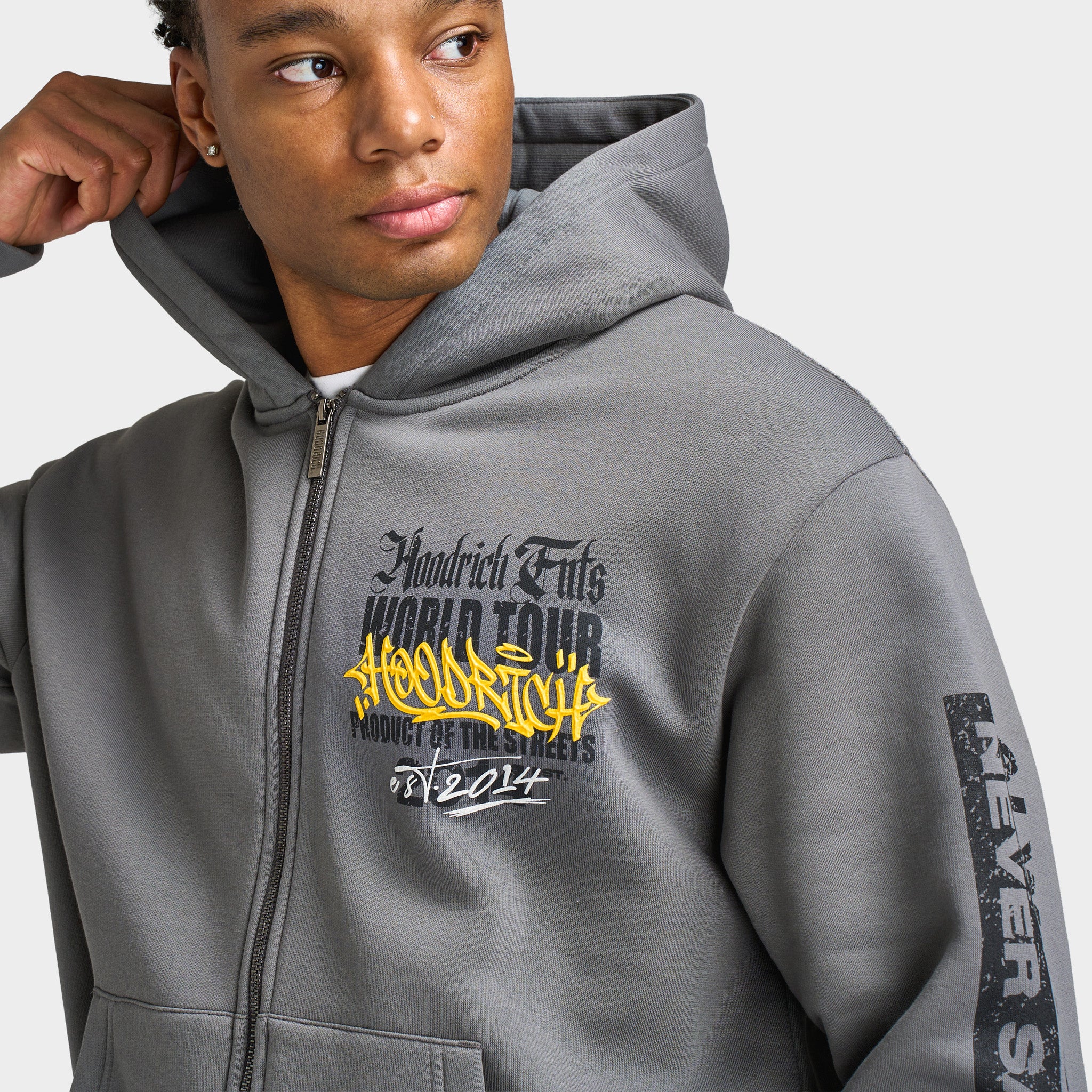 Hoodrich Stamp Tour V2 - Oversized Zip Through Hoodie / Grey – JD