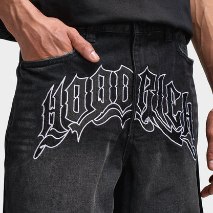 Hoodrich Ritual Denim Jorts Black / White