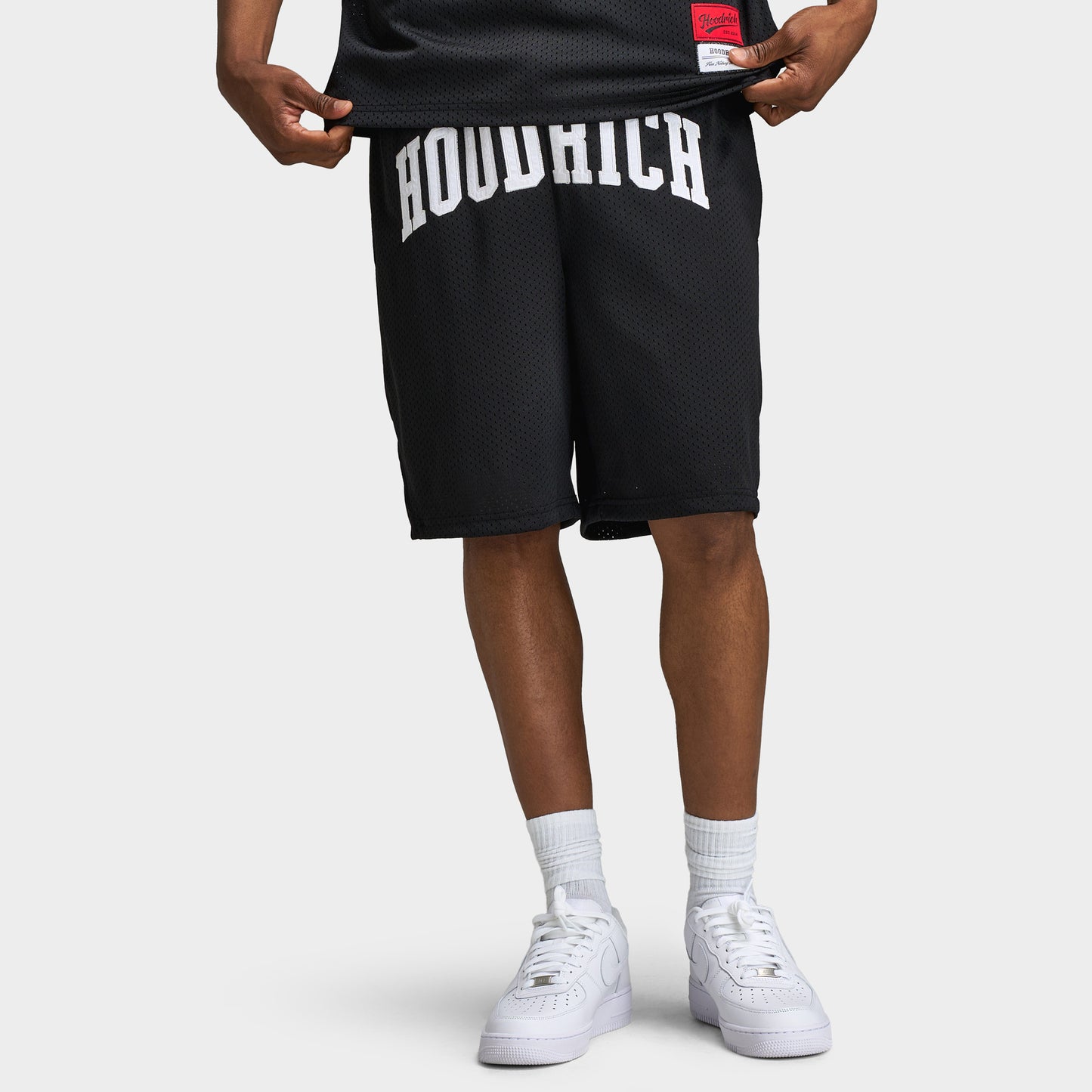 Hoodrich Varsity Short Surdimensionnée en Maille Noir / Blanc