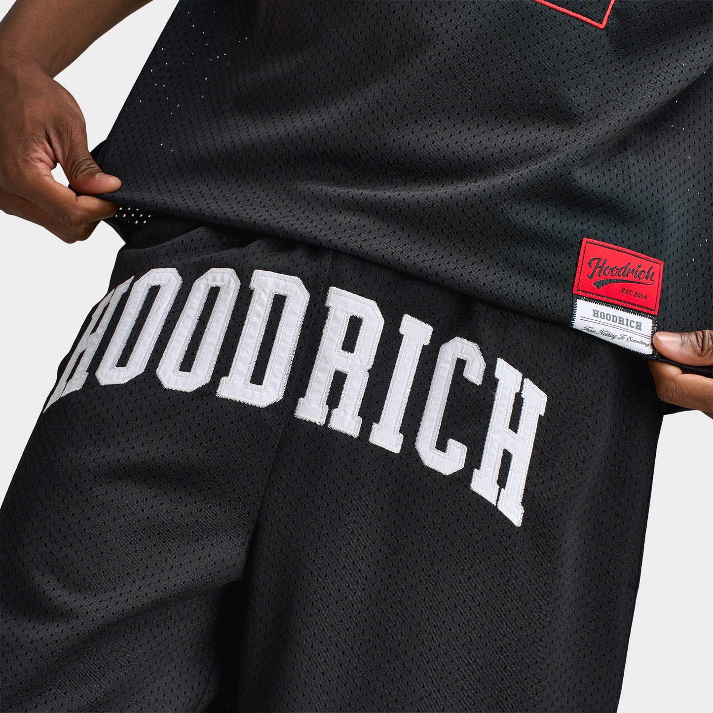Hoodrich Varsity Short Surdimensionnée en Maille Noir / Blanc