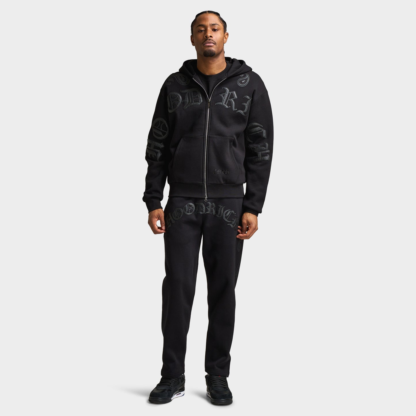 Hoodrich Inkline Oversized Zip Through Hoodie / Black