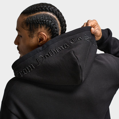 Hoodrich Inkline Oversized Zip Through Hoodie / Black