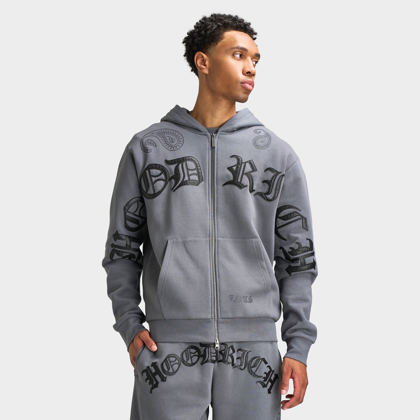 Hoodrich Inkline Chandail à Capuchon Surdimensionnée Zippé Lava Smoke / Huître Noir