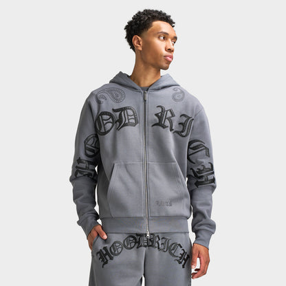 Hoodrich Inkline Chandail à Capuchon Surdimensionnée Zippé Lava Smoke / Huître Noir