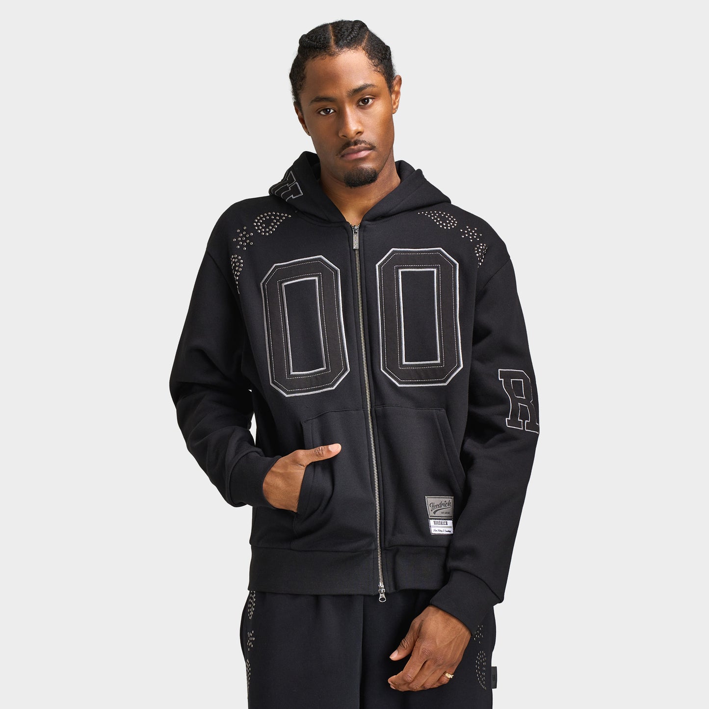 Hoodrich Eterno Paisley Chandail à capuche Zippé Surdimensionné / Noir