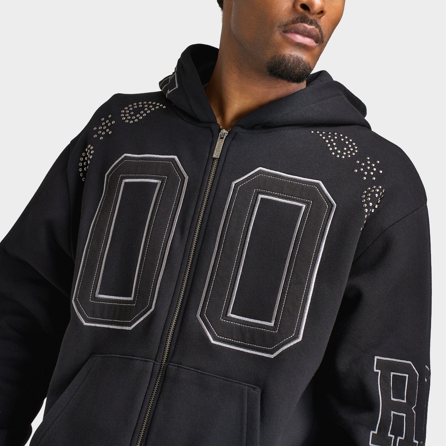 Hoodrich Eterno Paisley Chandail à capuche Zippé Surdimensionné / Noir