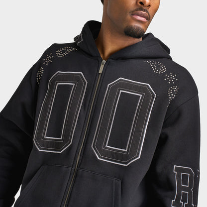 Hoodrich Eterno Paisley Chandail à capuche Zippé Surdimensionné / Noir