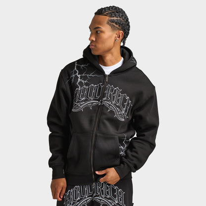 Hoodrich Dark Oversized Full-Zip Hoodie / Black