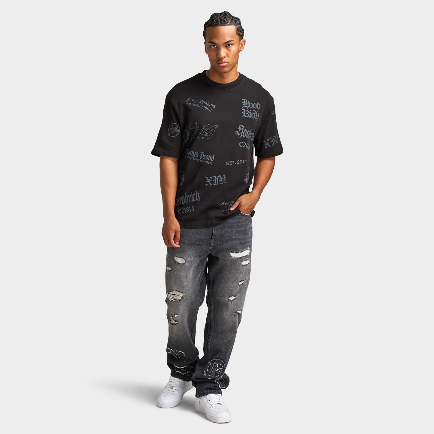 Hoodrich Chroma All over Print Oversized Graphic T-shirt / Black