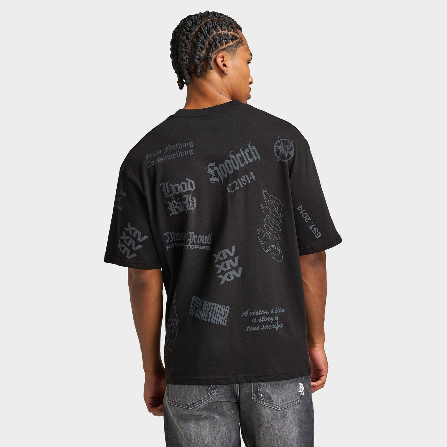 Hoodrich Chroma All over Print Oversized Graphic T-shirt / Black