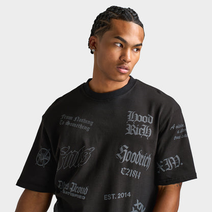 Hoodrich Chroma All over Print Oversized Graphic T-shirt / Black