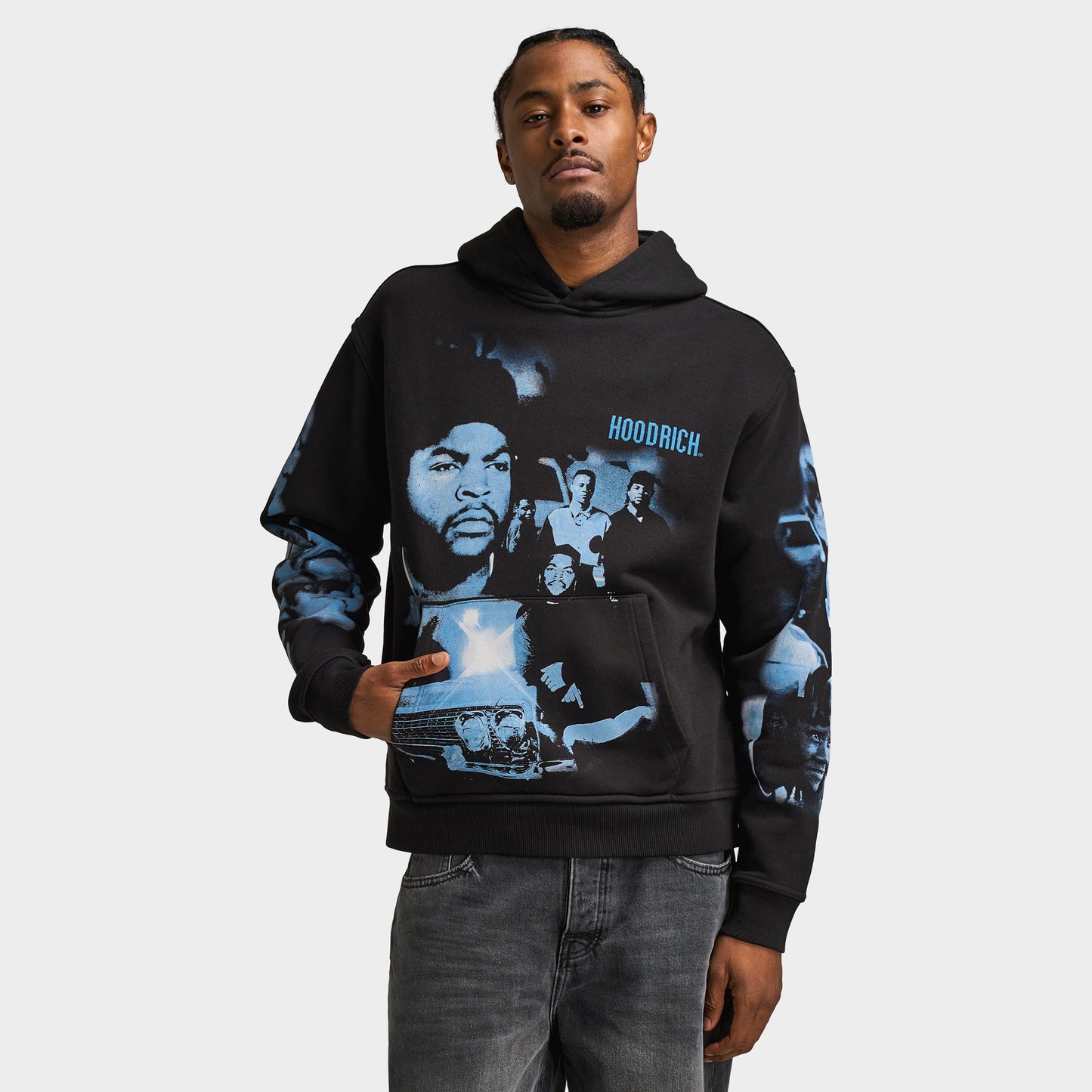 Hoodrich Hustle Placement Print Chandail à capuchon / Noir