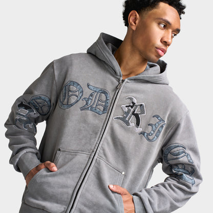 Hoodrich Inkfall Oversized Fullzip Hoodie / Lava Smoke