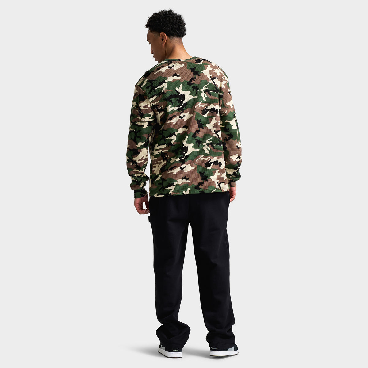 Hoodrich Ora Oversized Long Sleeve Waffle T-Shirt / Camo