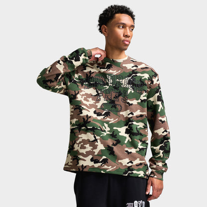 Hoodrich Ora Oversized Long Sleeve Waffle T-Shirt / Camo