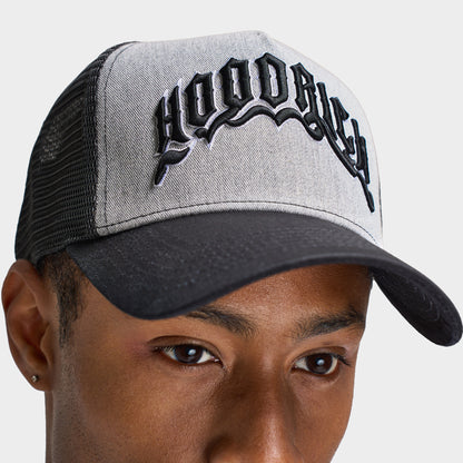 Hoodrich Casquette Trucker Ritual 5 Panneaux Gris / Noir - Blanc