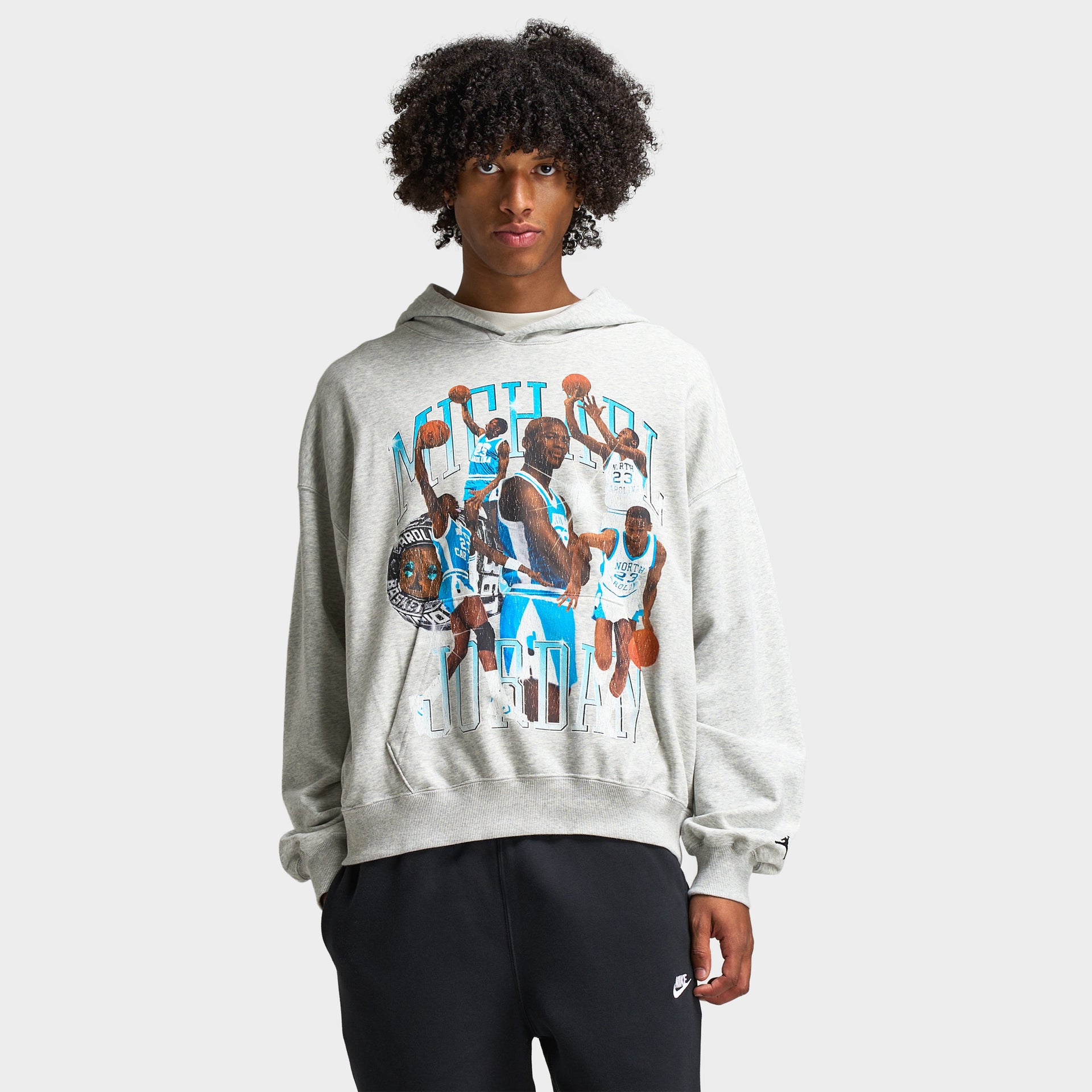 Jordan Flight Pullover Hoodie Heather Grey Black – JD Sports