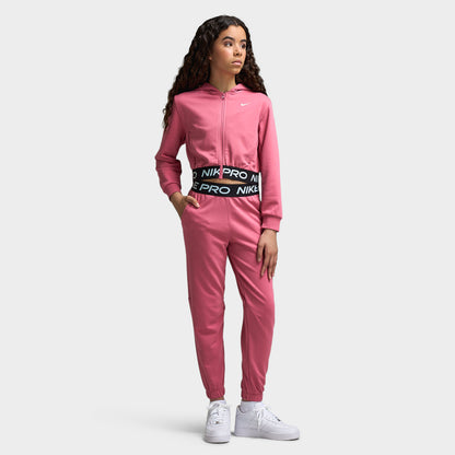 Nike Pro Juniors Pantalon de jogging polaire Pivoine / Pivoine - Noir