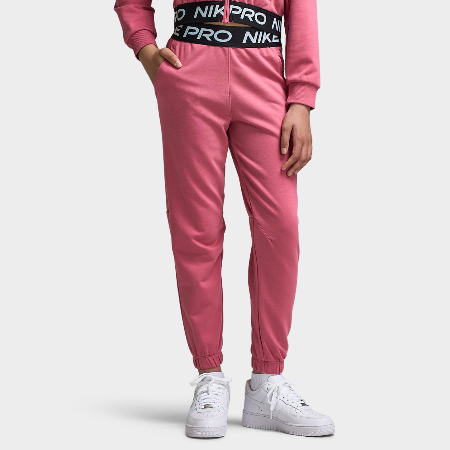 Nike Pro Juniors Pantalon de jogging polaire Pivoine / Pivoine - Noir