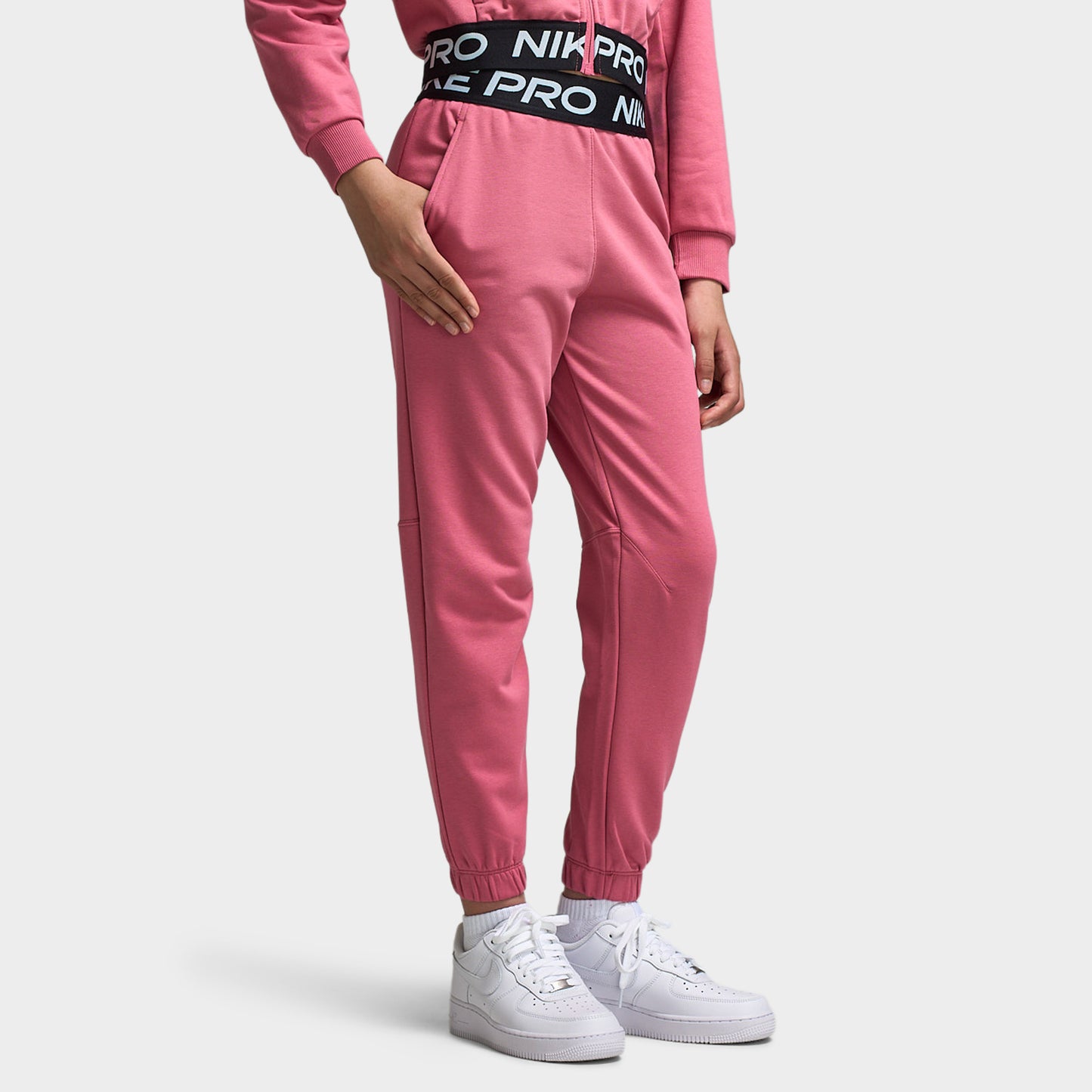 Nike Pro Juniors Pantalon de jogging polaire Pivoine / Pivoine - Noir