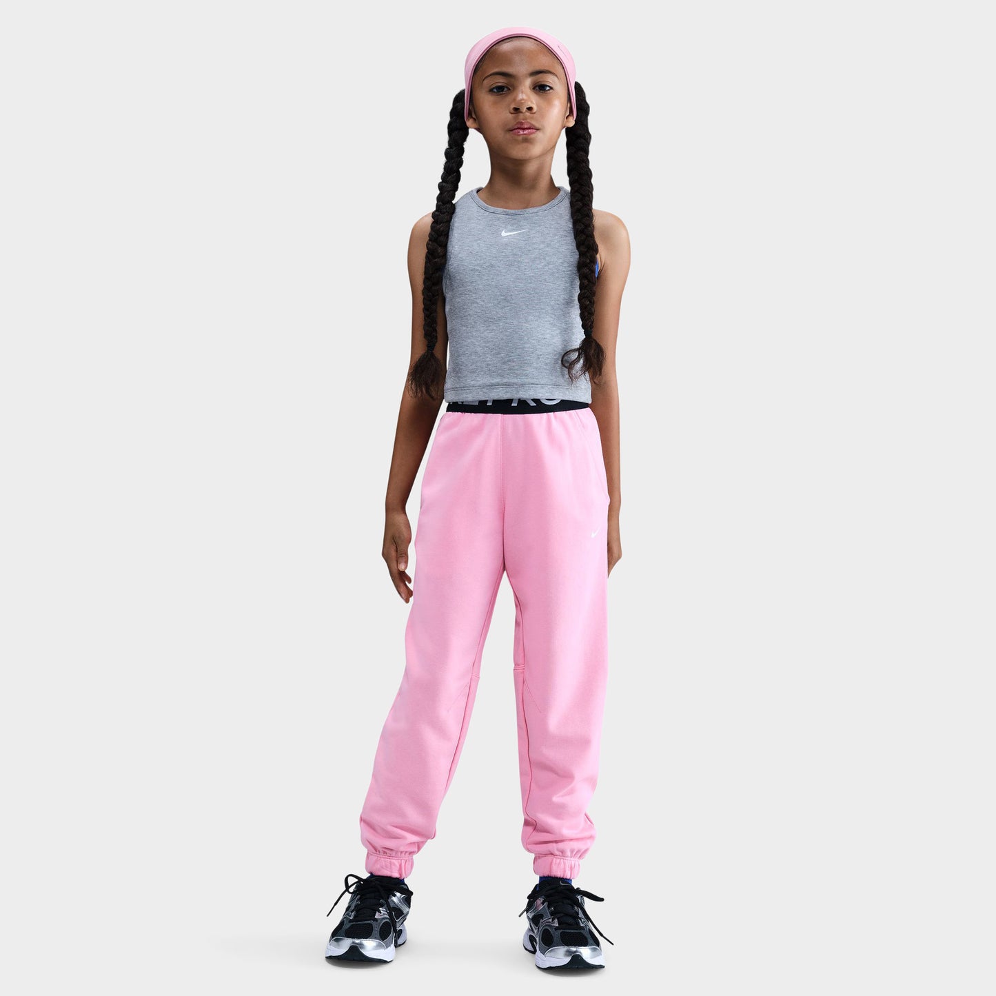 Nike Pro Junior Girls' Dri Fit Fleece Joggers / Med Soft Pink