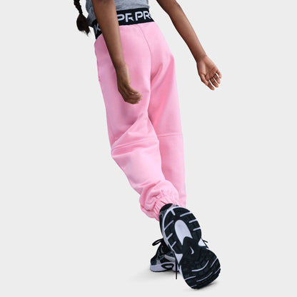 Nike Pro Junior Girls' Dri Fit Fleece Joggers / Med Soft Pink