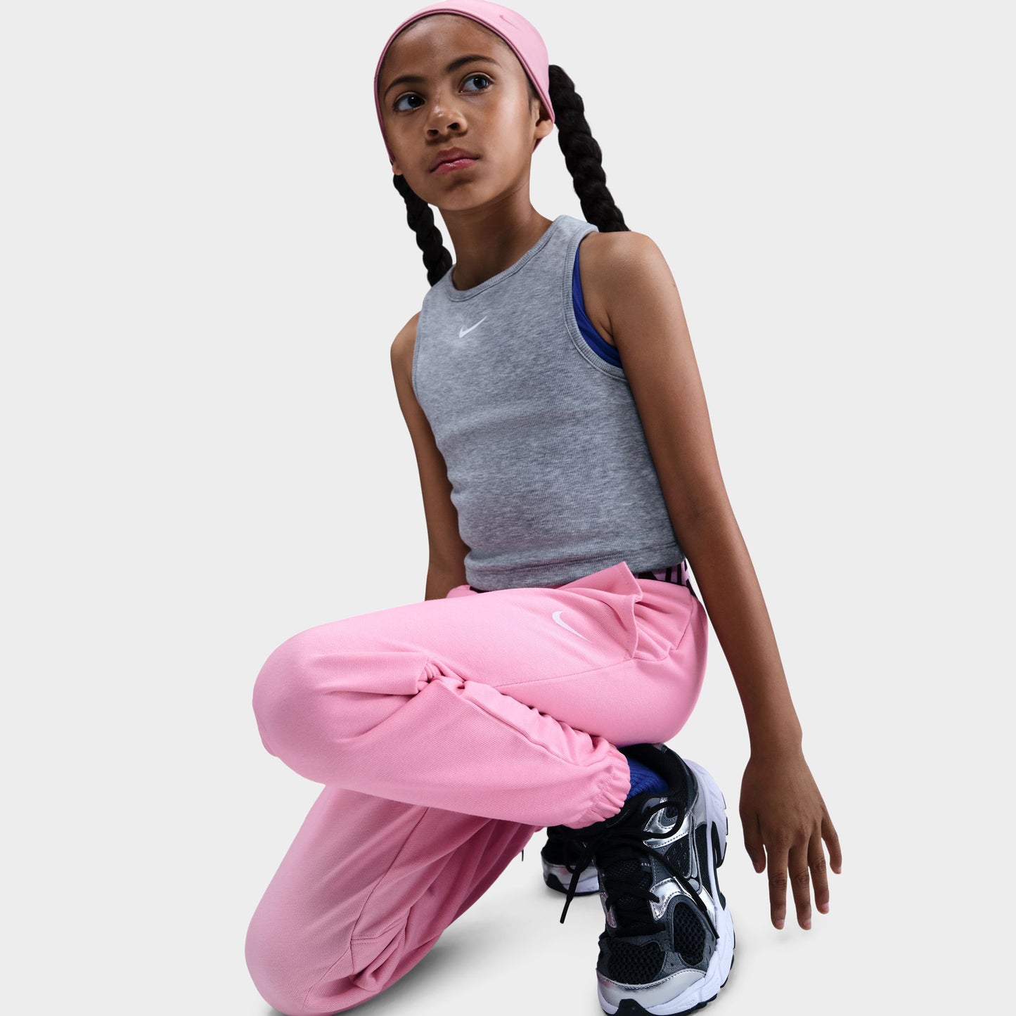 Nike Pro Junior Girls' Dri Fit Fleece Joggers / Med Soft Pink