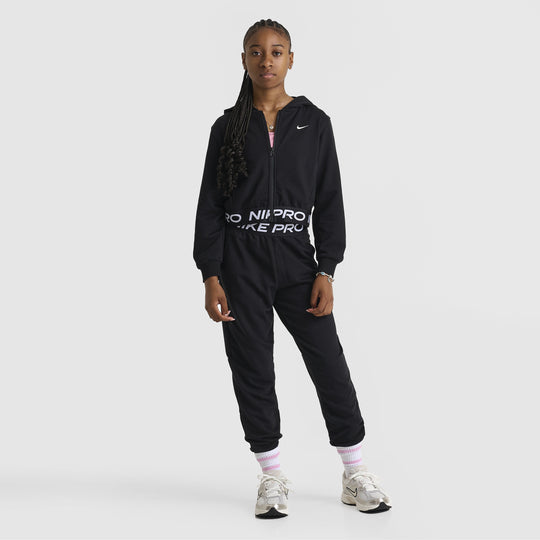Nike Pro Junior Girls' Dri-FIT Fleece Joggers Black / Black