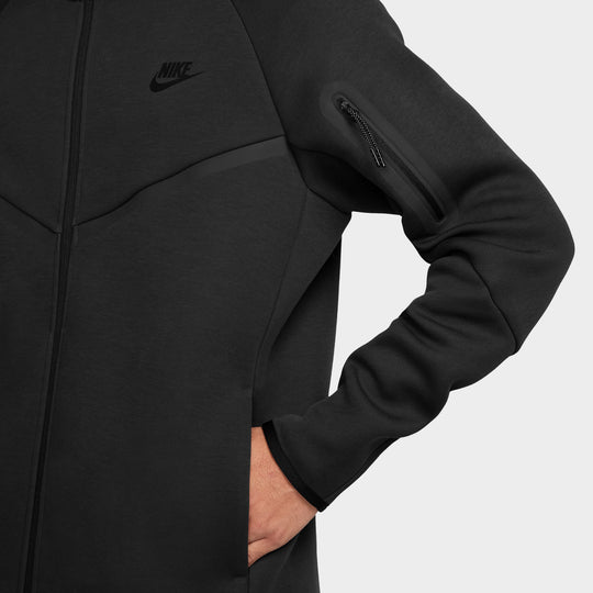 Nike Tech Fleece Chandail à capuchon entièrement zippé Windrunner Noir / Noir