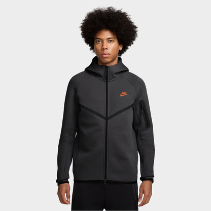 Nike Tech Hommes Veste coupe-vent polaire zippée Anthracite / Orange givré