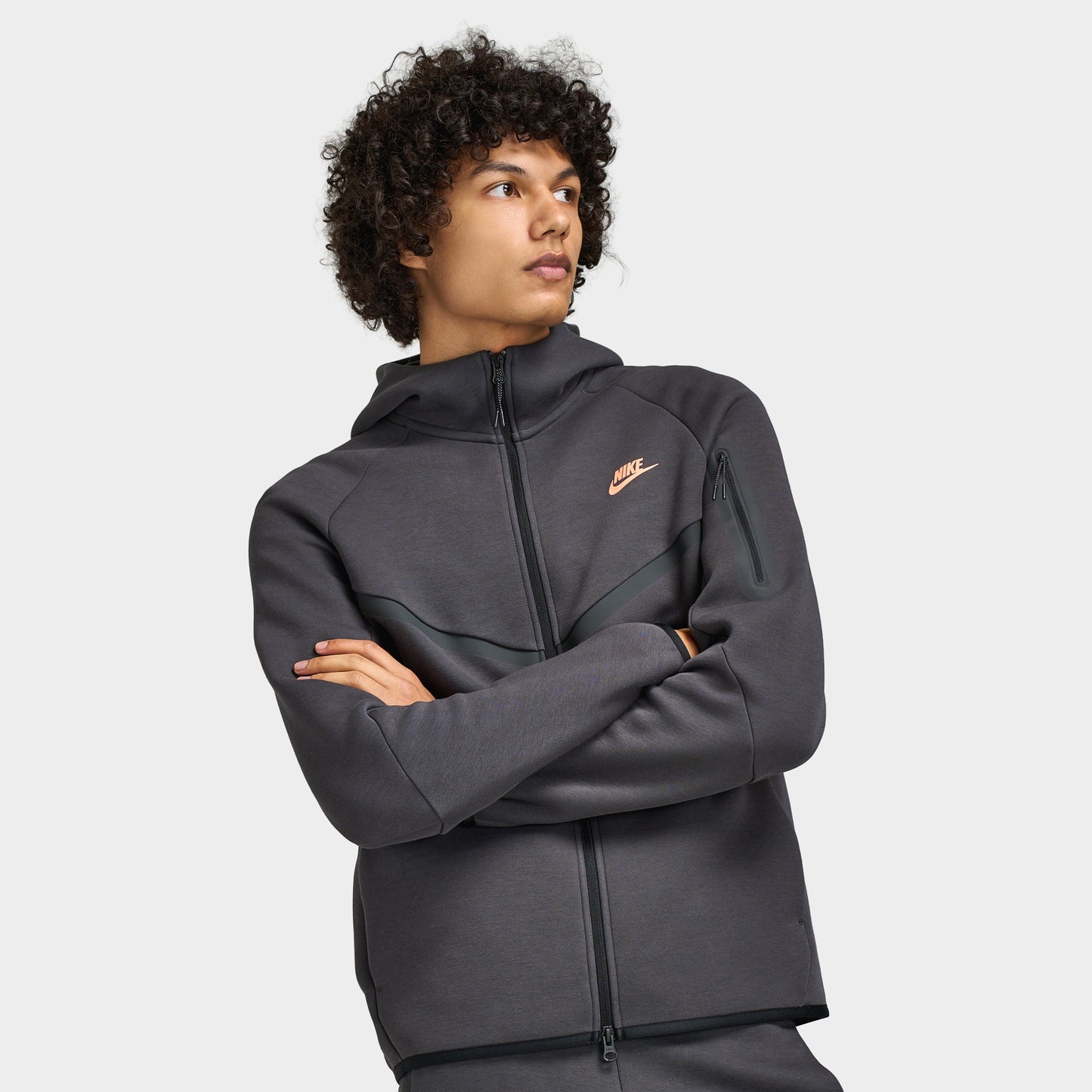 Nike Tech Men's Fleece Windrunner Full-Zip Jacket Anthracite / Orange Frost