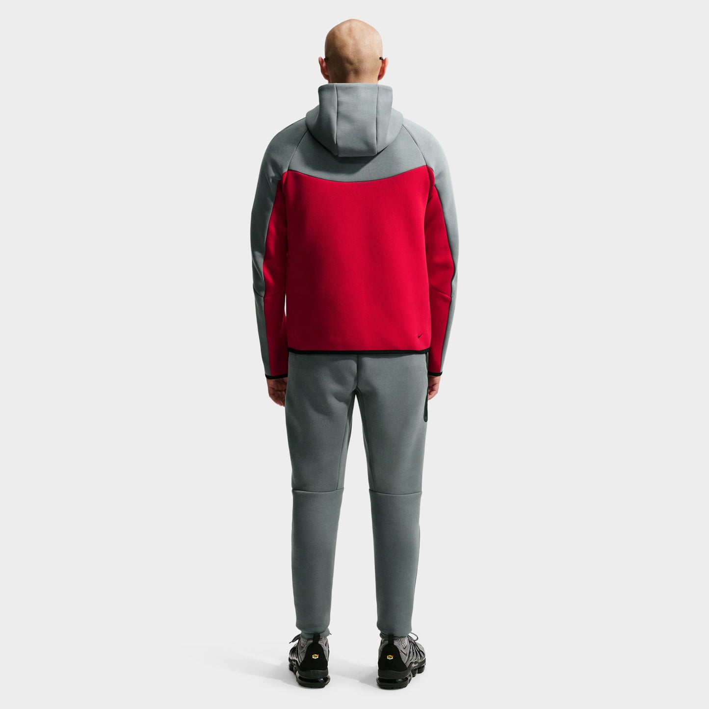 Nike Tech Fleece Chandail à capuche zippé Gris fumé / Rouge feu / Noir