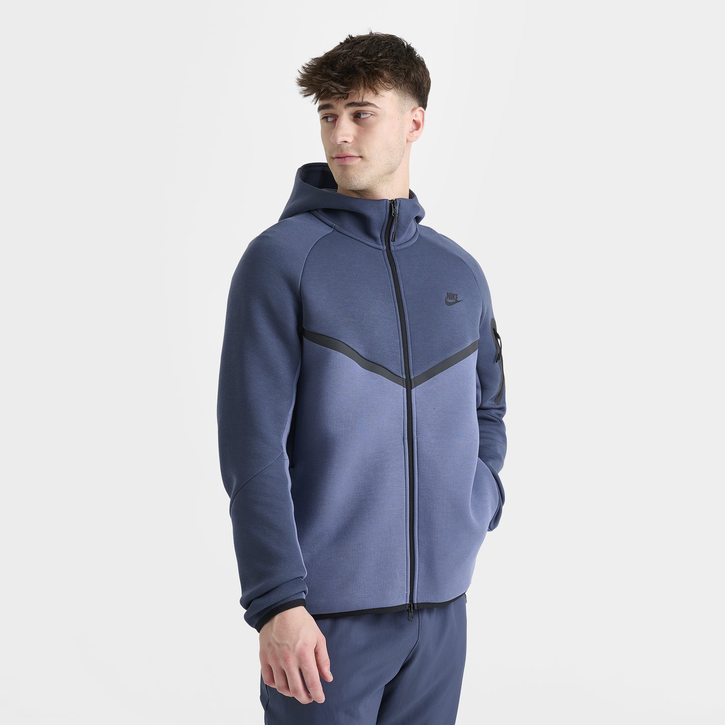 Nike Sportswear Tech Fleece Full-Zip Windrunner Hoodie Thunder Blue / Diffused Blue - Black