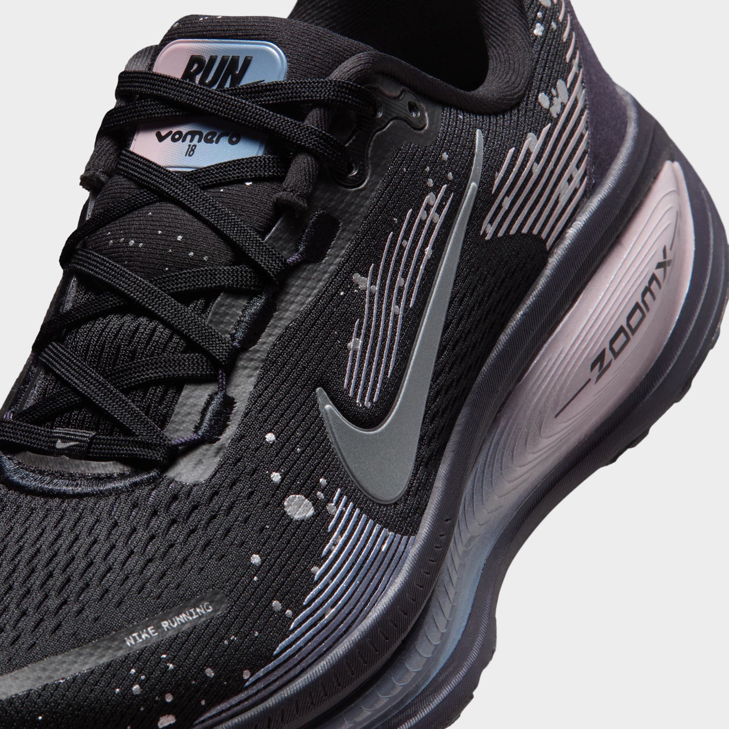 Nike Women's Vomero 18 Black / Metallic Dark Grey - Cave Purple