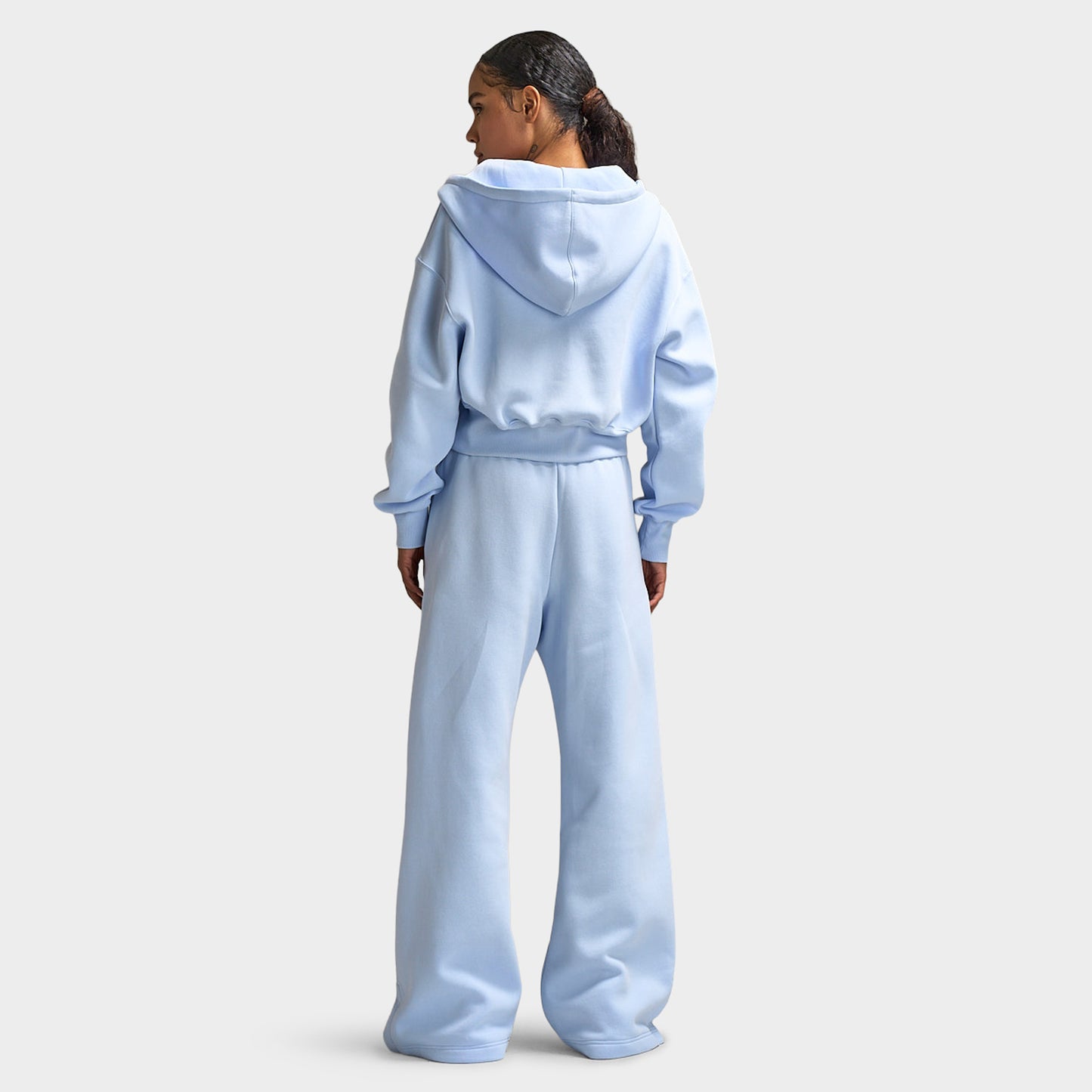 Nike Sportswear Women's Phoenix Fleece Crop Full-Zip Hoodie / Hydrogen Blue / Sail
