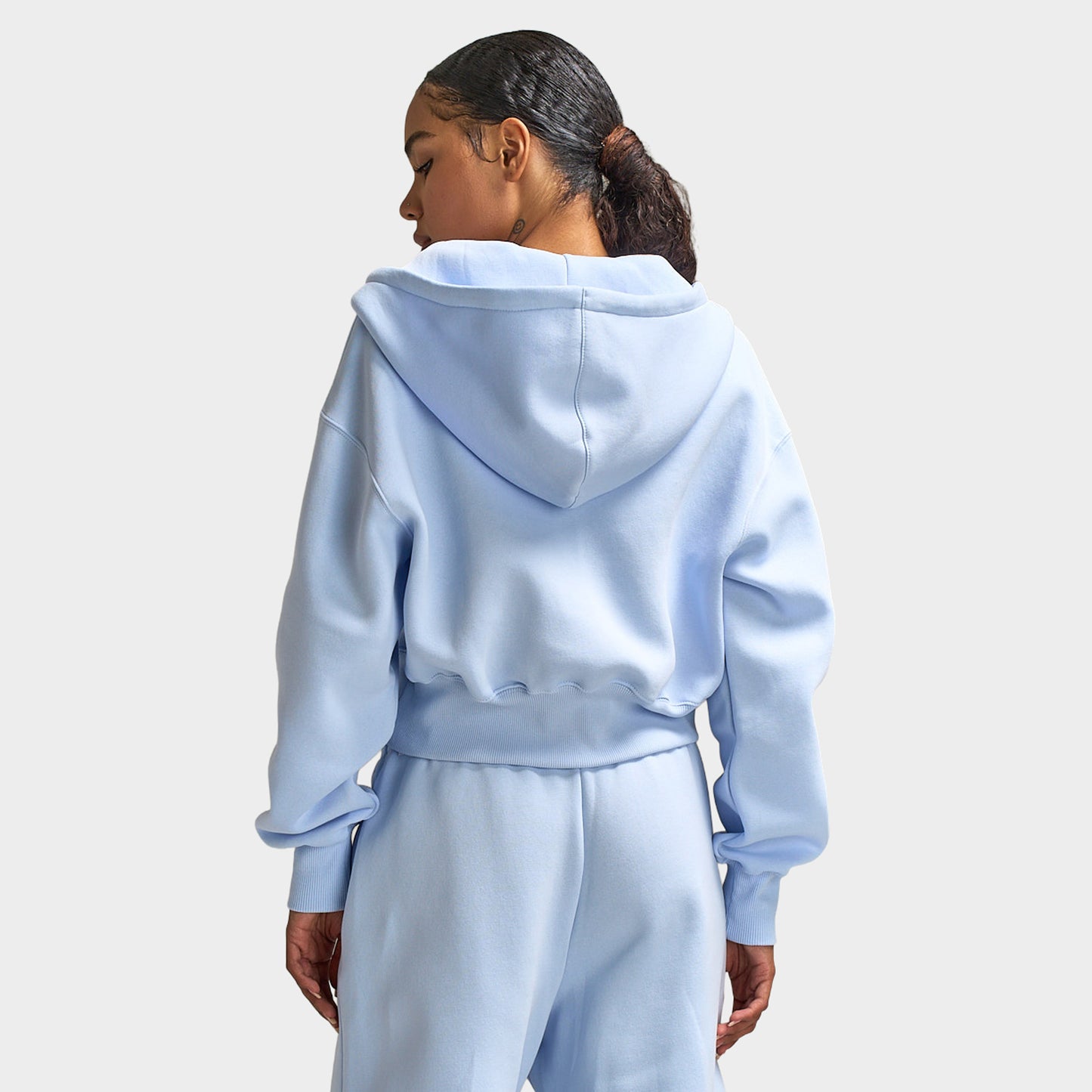Nike Sportswear Women's Phoenix Fleece Crop Full-Zip Hoodie / Hydrogen Blue / Sail