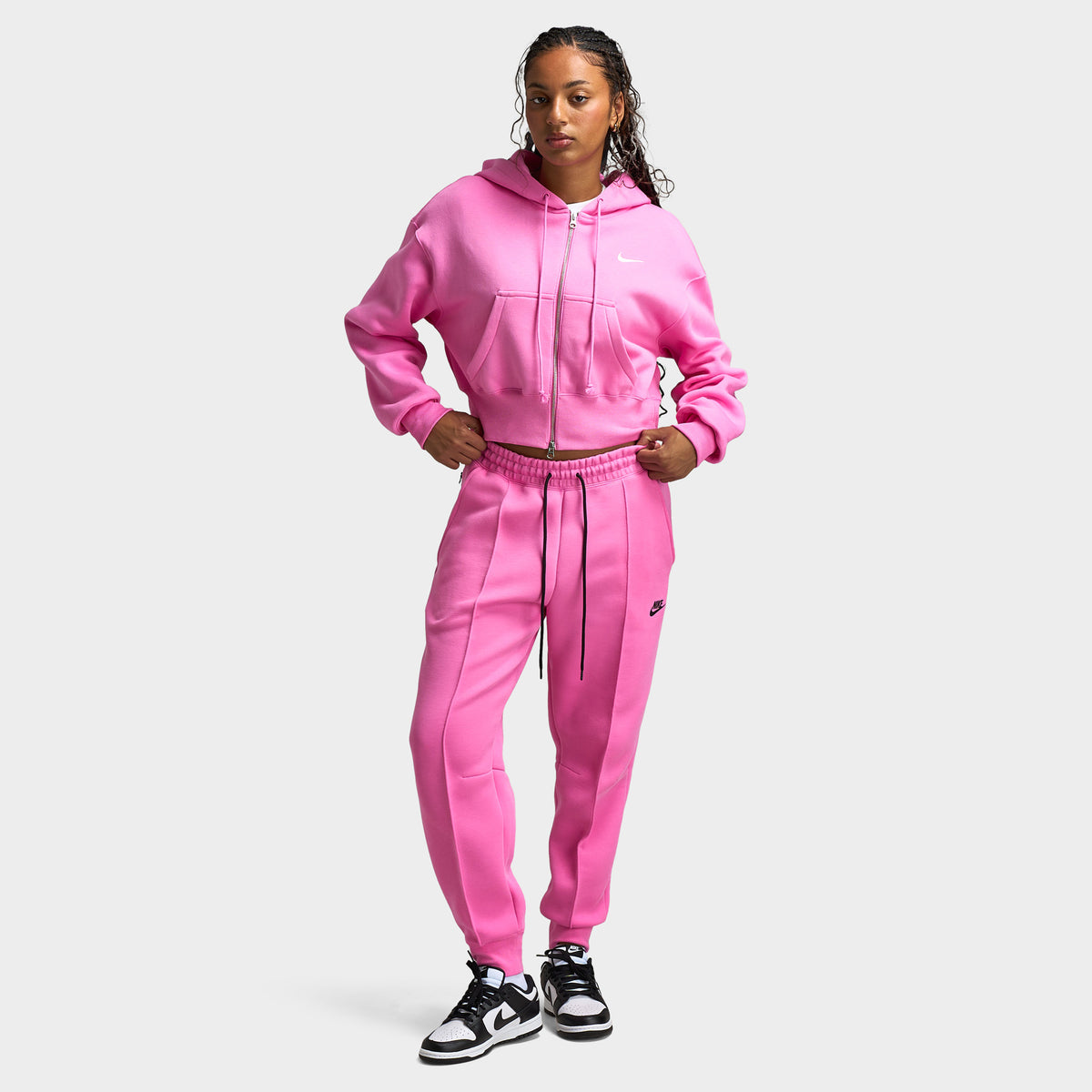 Nike Sportswear Femmes Phoenix Polaire ample crop zippé à capuche