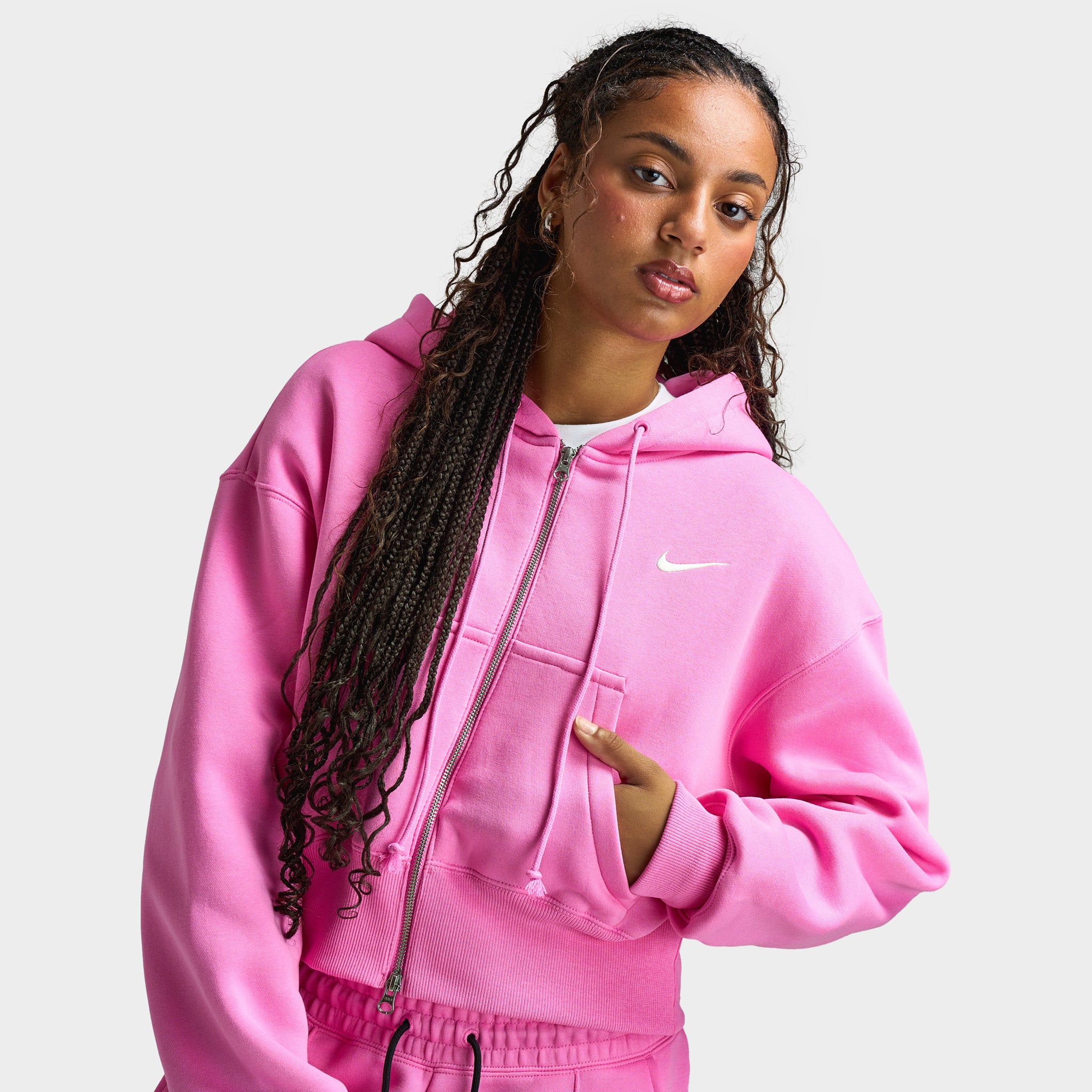 Nike Sportswear Women's Phoenix Fleece Loose Crop Full Zip Hoodie