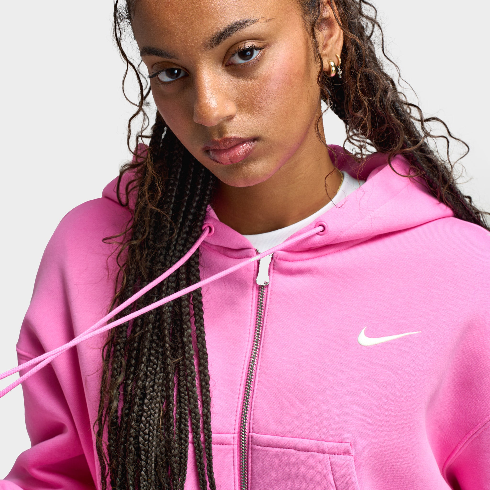 Nike Sportswear Women's Phoenix Fleece Loose Crop Full Zip Hoodie