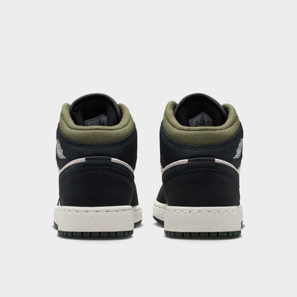 Jordan 1 Mid SE GS Light Orewood Brown / Off Noir - Medium Olive