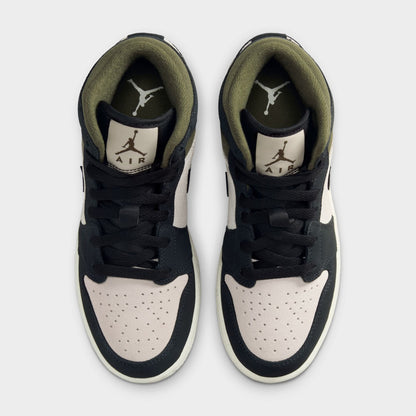 Jordan 1 Mid SE GS Light Orewood Brown / Off Noir - Medium Olive